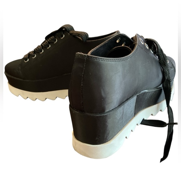 Steve Madden Kane Black Satin Platform Sneakers Women’s Size 7 - Picture 6 of 10